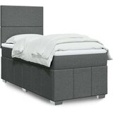 vidaXL Okvir kreveta s oprugama i madrac tamnosivi 80x200cm od tkanine | shoptok.hr