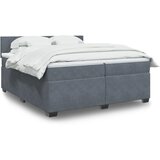 vidaXL Box spring postelja z vzmetnico temno siva 200x200 cm žamet Cene