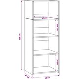  Highboard Staro drvo 50 x 41 x 124 cm Konstruirano drvo | shoptok.hr