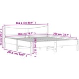  Okvir kreveta bez madraca 200 x 200 cm od masivne borovine | shoptok.hr
