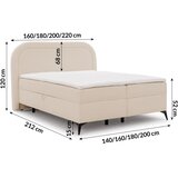 Ropez Bež boxspring krevet s prostorom za odlaganje 140x200 cm Ornes – | shoptok.hr