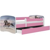 MID.YOU Dječji krevet Dreamy trkaći konj 160x80 sa madracem s ladicom Rozičasta | shoptok.hr