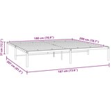  Metalni okvir za krevet bijeli 180x200 cm | Eponuda.com