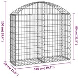  Gabionska košara s lukom 100 x 30 x 80/100 cm pocinčano željezo | Eponuda.com