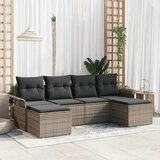  Sjedeća garnitura za vrt 6 kom. Siva poliratan 251 x 117 x 85 cm | Shoptok.si