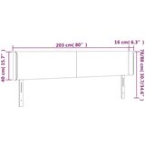 vidaXL LED posteljno vzglavje temno rjavo 203x16x78/88 cm blago | Shoptok.si
