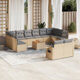 vidaXL 13-dijelni set vrtnih sofa s jastucima poliratan Bež | shoptok.hr