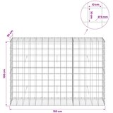  Gabion s žicom debljine 5 mm i mrežom 10x10 cm 150x50x100 cm | shoptok.hr