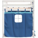  Krevet na kat sa zavjesama plavi 75x190 cm od masivne borovine | shoptok.hr