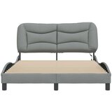  Okvir kreveta s LED svjetlima svjetlosivi 140x200 cm od tkanine | shoptok.hr