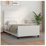  Posteljni okvir z vzglavjem bel 100x200 cm umetno usnje | Shoptok.si