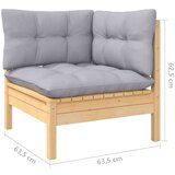  Vrtna sedežna garnitura 11-delna s sivimi blazinami borovina, (20673949) | Shoptok.si