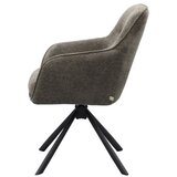 Unique Furniture Tamno siva podstavljena blagovaonska stolica s naslonima za ruke Avola – | shoptok.hr