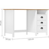  Radni stol Hill s 3 ladice 120 x 50 x 74 cm od masivne borovine | Eponuda.ba