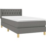  Box spring postelja z vzmetnico temno siva 100x200 cm blago, (20726631) | Shoptok.si