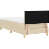vidaXL Postelja s škatlo z vzmetnico in LED Krem 90x190 cm Tkanina, (22082882) | Shoptok.si