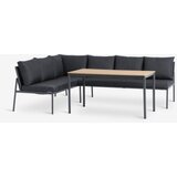 Lounge ugaona garnitura za 6 osoba crna