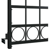 vidaXL Vrata za ograjo zaobljena jeklo 89x200 cm črna | Shoptok.si