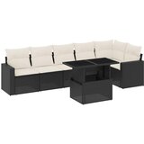 Maison Chic Seti vrtnega pohištva - Vrtna garnitura - Vrtni pohištvo set 7-delna z blazinami črn poli ratan, (21801188) | Shoptok.si