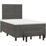 Box spring krevet s madracem tamnosivi 120 x 200 cm baršunasti | shoptok.hr