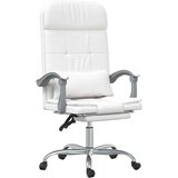  Masažni pisarniški stol belo umetno usnje, (21113833) | Shoptok.si