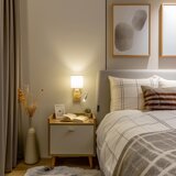  Brilagi - LED zidna lampa NUBILA WOOD 1xE27/25W/230V + LED/3W hrast/bela | Eponuda.com