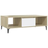 Maison Chic Klubska mizica - kavna mizica - Nizka mizica bela in sonoma hrast 103,5x60x35cm iverna plošča, (21755195) Cene