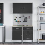  Radni ormar s ladicama 5 kom. Crna Inženjerska drva i čelik | shoptok.hr