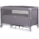 Chipolino putni krevetić RELAX sa spuštajućom bočnom stranicom Charcoal Linen | shoptok.hr