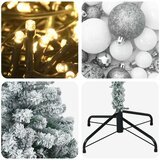  Umjetno božićno drvce tamnozeleno s kuglicama 300 cm - Tamnozelena Ø 138 x 300 cm s 300 LED dioda i crnim lopticama | shoptok.hr