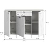 MID.YOU Komoda Stone, Bela, Imitacija Marmorja | Shoptok.si