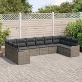  Sjedeća garnitura za vrt Siva 344 x 177,5 x 85 cm poliratan | shoptok.hr