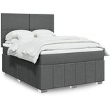 vidaXL Box spring posteljni z vzmetnico temno siv 140x190 cm blago | Shoptok.si