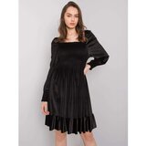 Fashion Hunters Black velor dress | shoptok.hr