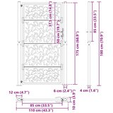  Vrtna vrata crna 100x175 cm dizajn s čeličnim krilom | shoptok.hr