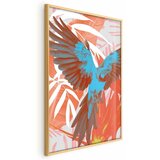 Plakat - Exotic Wings - parrot among abstract leaf patterns 40x60 Zlatni okvir | shoptok.hr
