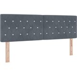  LED glava kreveta s LED trakama Tamno siva 144 cm Baršun | shoptok.hr