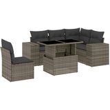 Maison Chic Seti vrtnega pohištva - Vrtna garnitura - Vrtni pohištvo set 6-delna z blazinami siv poli ratan, (21805866) | Shoptok.si