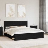  Krevetna konstrukcija Crna 200 x 200 cm Čvrsto borovo drvo | shoptok.hr