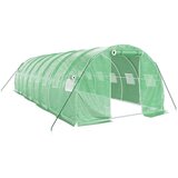 vidaXL Rastlinjak z jeklenim ogrodjem zelen 24 m² 8x3x2 m | Shoptok.si