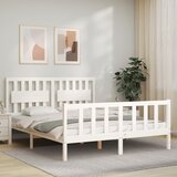 vidaXL Okvir za krevet s uzglavljem sivi 160 x 200 cm od masivnog drva Cijene