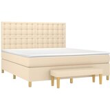  Krevet s oprugama i madracem krem 180x200 cm od tkanine | shoptok.hr