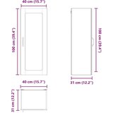  Zidni kuhinjski ormarić s policom Staro drvo 40 x 31 x 100 cm | shoptok.hr