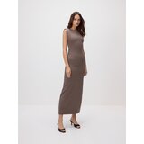 Reserved Drapirana maxi haljina - bež | shoptok.hr