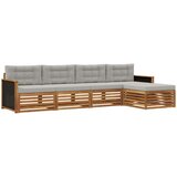  Set vanjskih sofa 5 pcs Prirodna i svjetlosiva Poliester | shoptok.hr