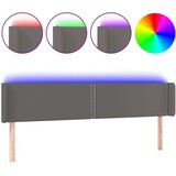  Posteljno vzglavje sivo 183x16x78/88 cm umetno usnje | Shoptok.si