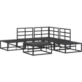 vidaXL Sjedeća garnitura za vrt 6 pcs Crna 70 x 70 x 32 cm Aluminij | shoptok.hr