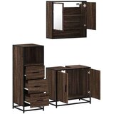  3-dijelni set kupaonskog namještaja boja smeđeg hrasta drveni | shoptok.hr