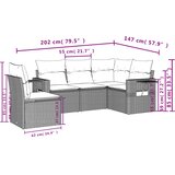  5-dijelni set vrtnih sofa s jastucima poliratan smeđi | shoptok.hr