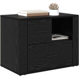 vidaXL Nočna omarica Črni hrast 60 x 36 x 45 cm Konstruiran les | Shoptok.si